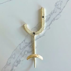 J initial chippy rusty paint metal hook vintage inspired
